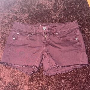 AE deep purple denim shorts